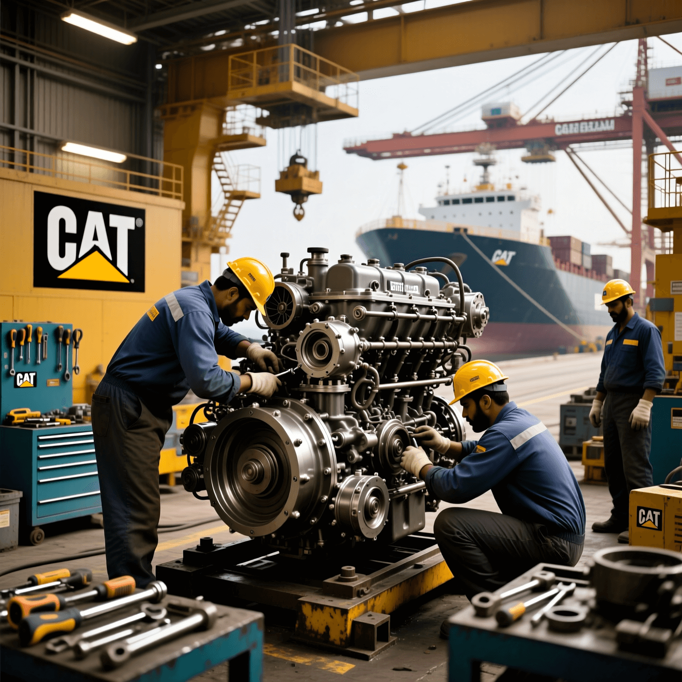 تعمیر موتور Caterpillar در بندرعباس | سرویس و تعویض قطعات اصلی کاترپیلار
